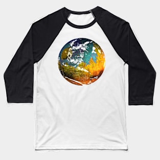 Terraformed Mars Globe with Ocean Baseball T-Shirt